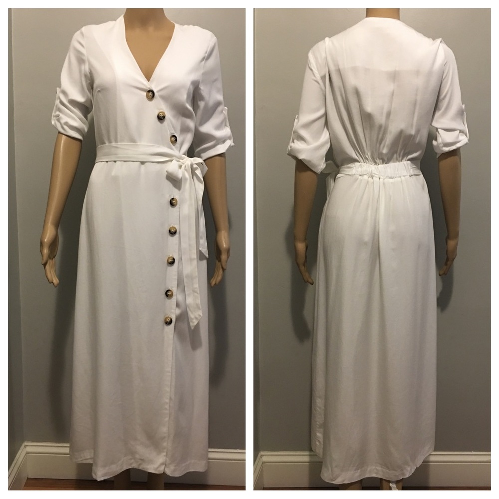 NWOT Zara white midi dress